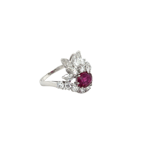 Bague Cocktail - Rubis et Diamants