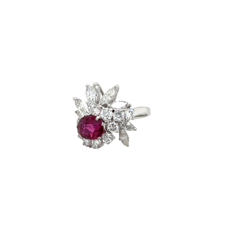 Bague Cocktail - Rubis et Diamants