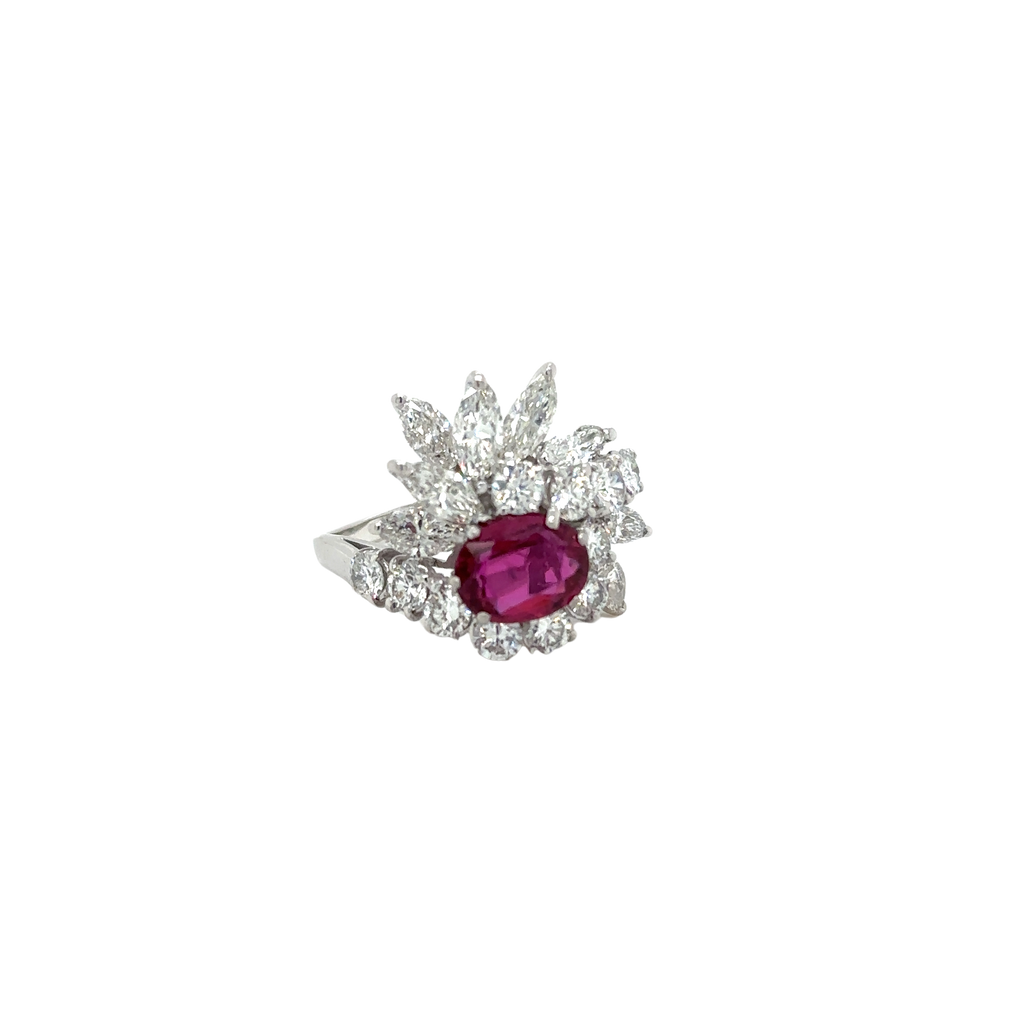 Bague Cocktail - Rubis et Diamants