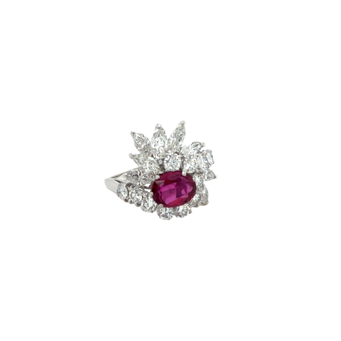 Bague Cocktail - Rubis et Diamants