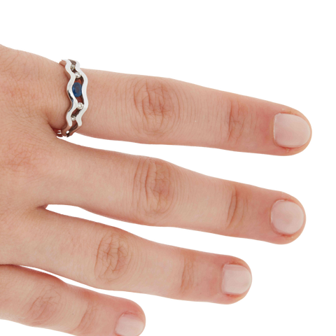 White Gold Ring - Sapphire and Diamonds