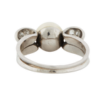 Bague Or blanc et Platine - Diamants et Perle de culture