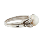 Bague Or blanc et Platine - Diamants et Perle de culture