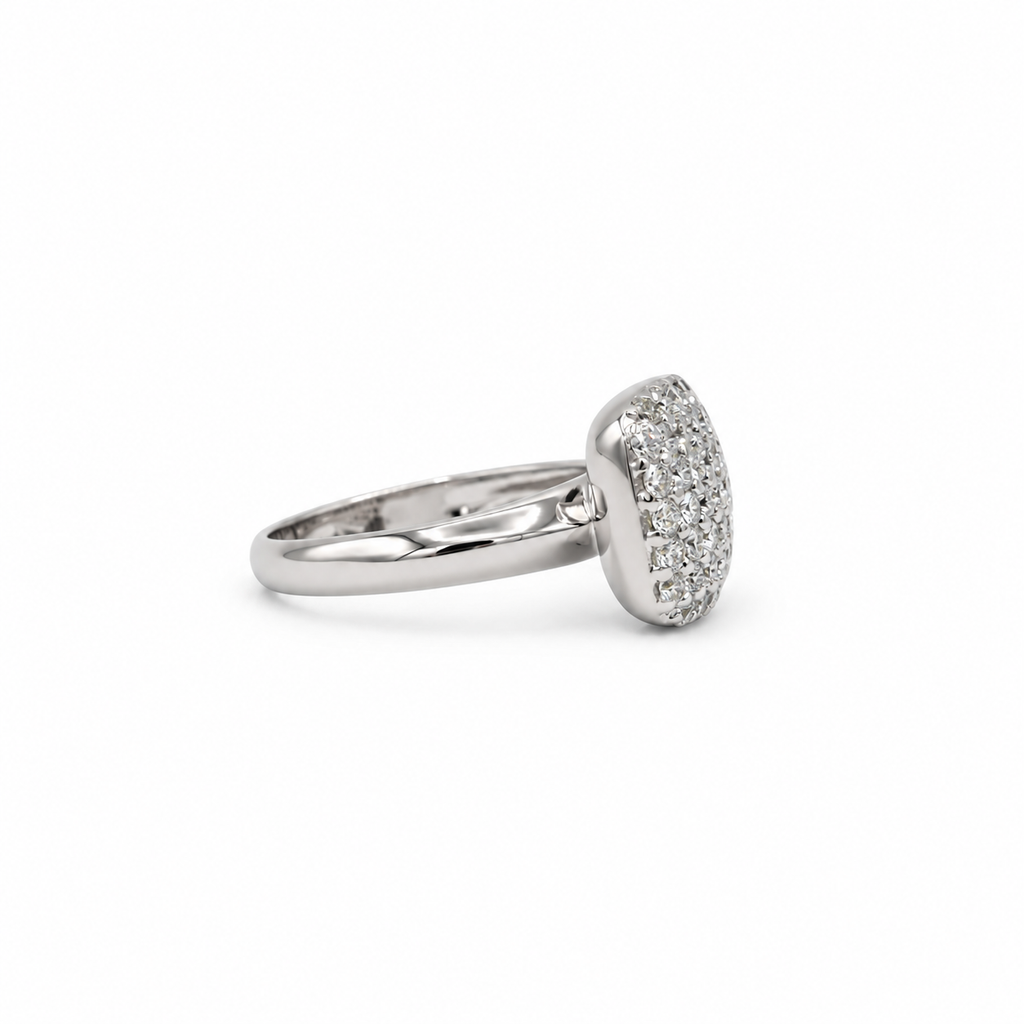 Bague Or blanc pavage diamants 1,20 carats