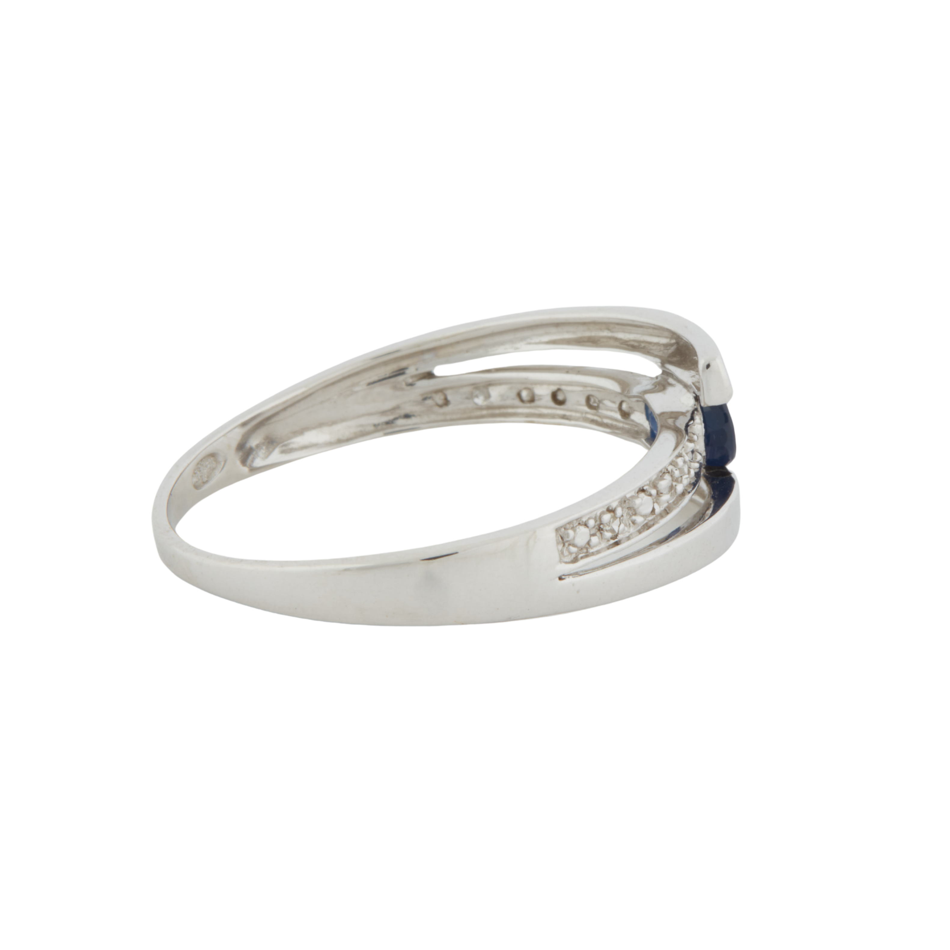 Bague Or Blanc - Saphir et diamants