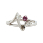 Bague Or blanc - Rubis et Diamant