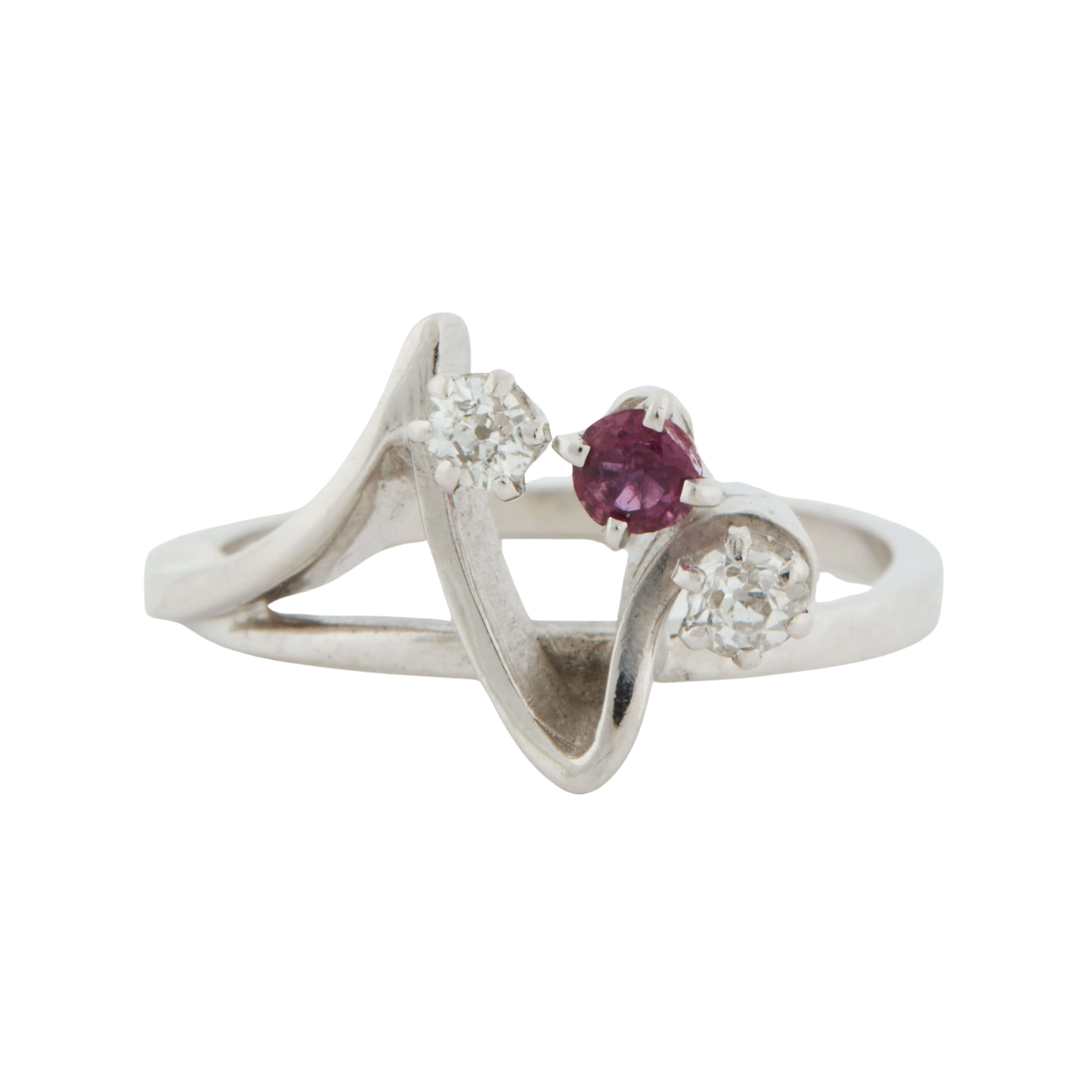 Bague Or blanc - Rubis et Diamant