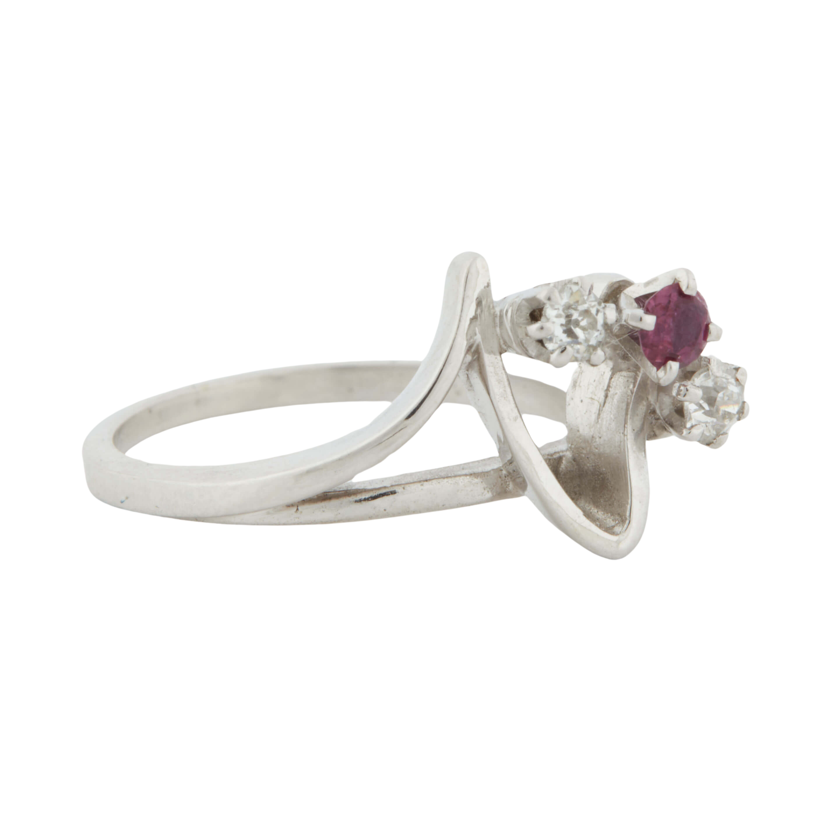 Bague Or blanc - Rubis et Diamant