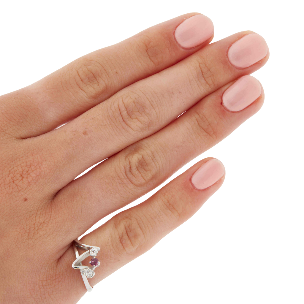 Bague Or blanc - Rubis et Diamant