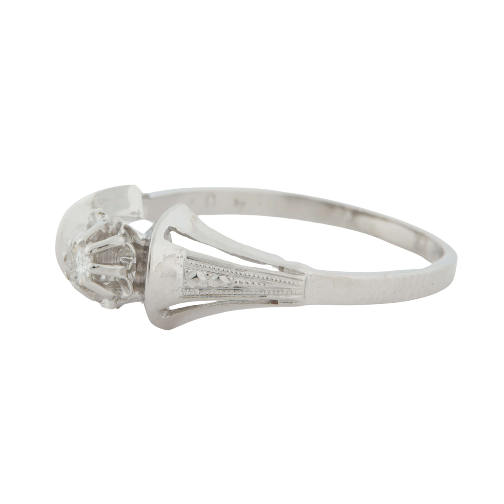 Bague - Or Blanc et Diamant - Epoque 1930