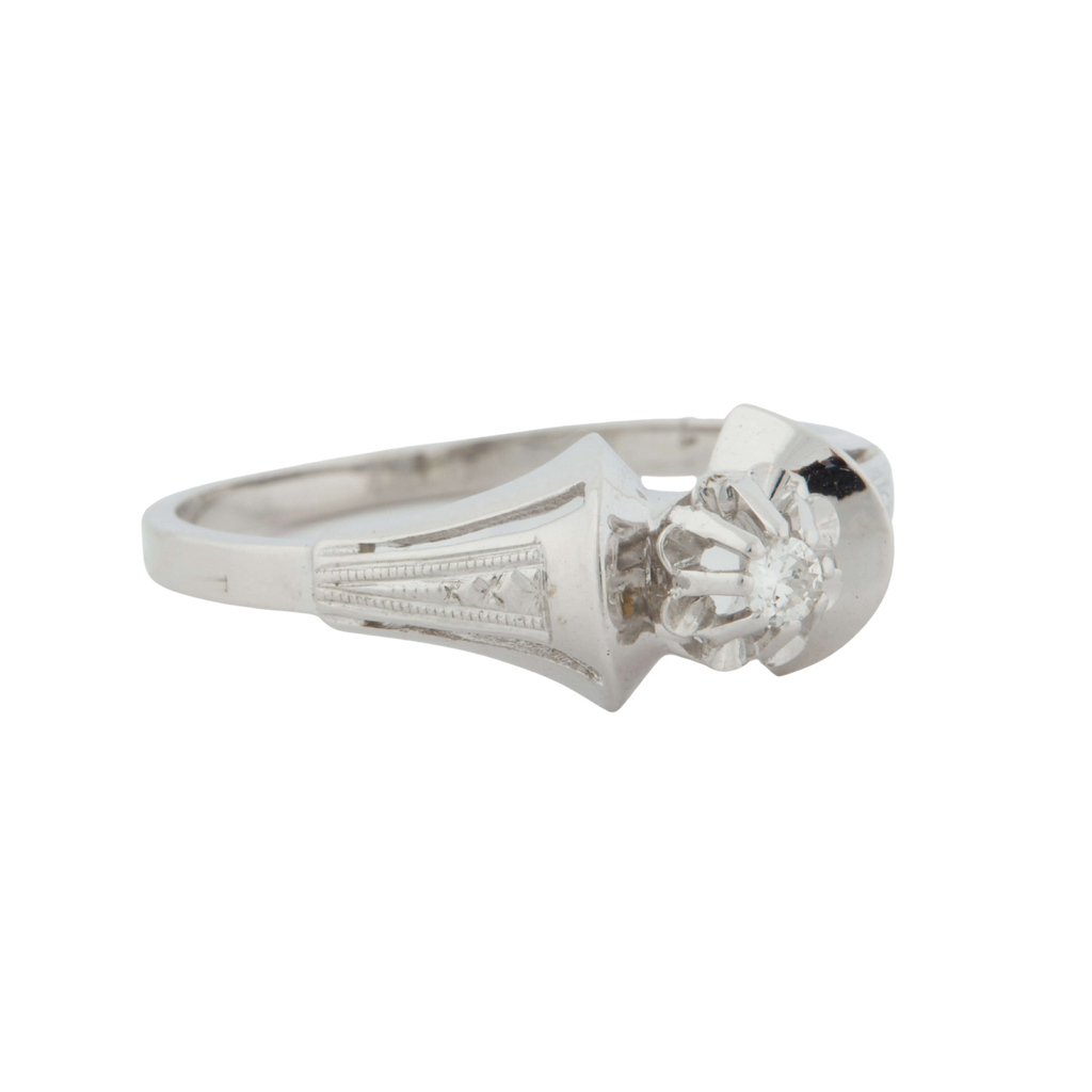 Bague - Or Blanc et Diamant - Epoque 1930