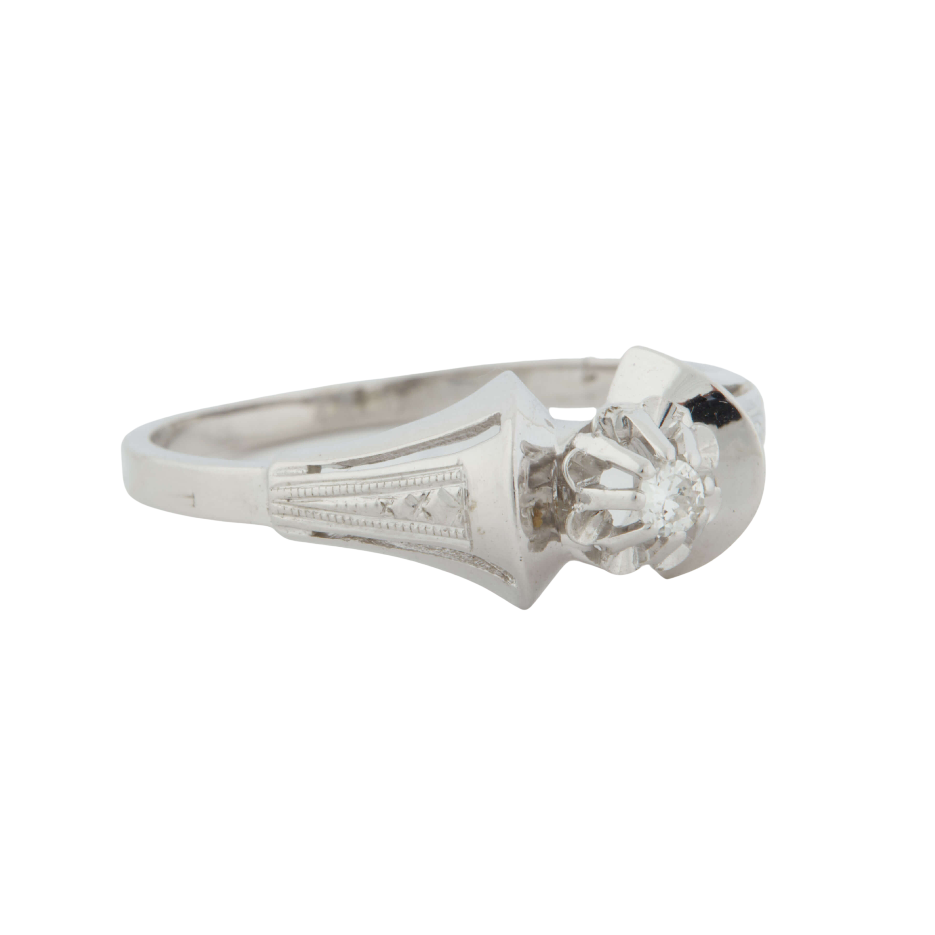 Bague - Or Blanc et Diamant - Epoque 1930