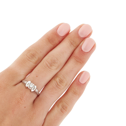 Bague - Or Blanc et Diamant - Epoque 1930