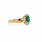 Bague Marguerite - Or jaune - Emeraude et Diamants
