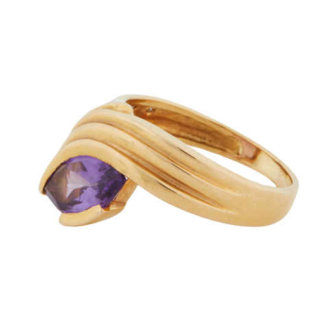 Bague Or Jaune - Améthyste et Diamants