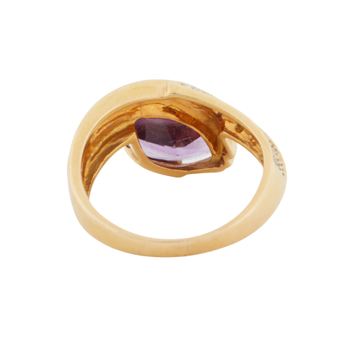 Bague Or Jaune - Améthyste et Diamants