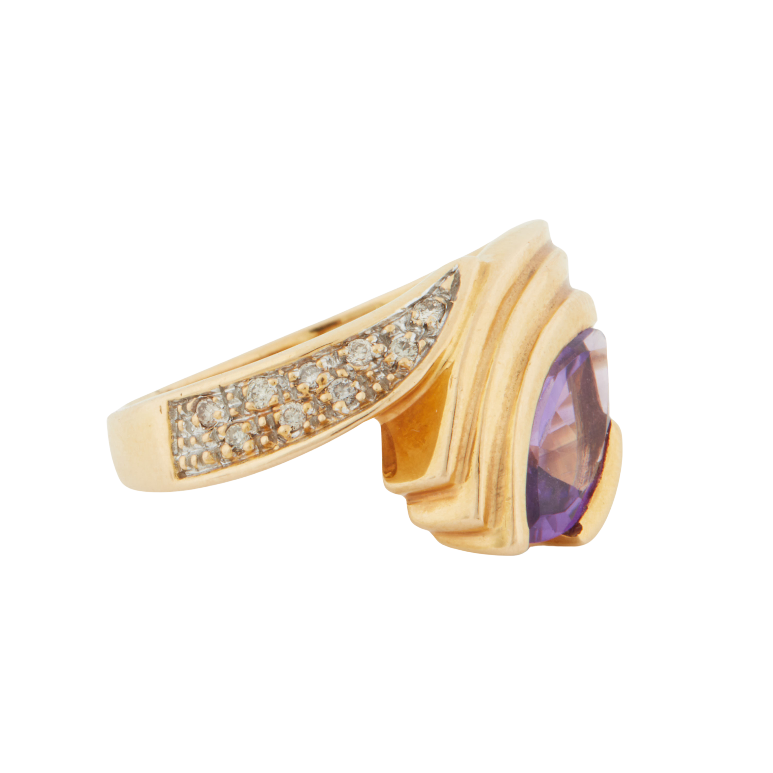 Bague Or Jaune - Améthyste et Diamants