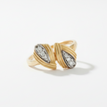 Two-tone gold and diamond ring
