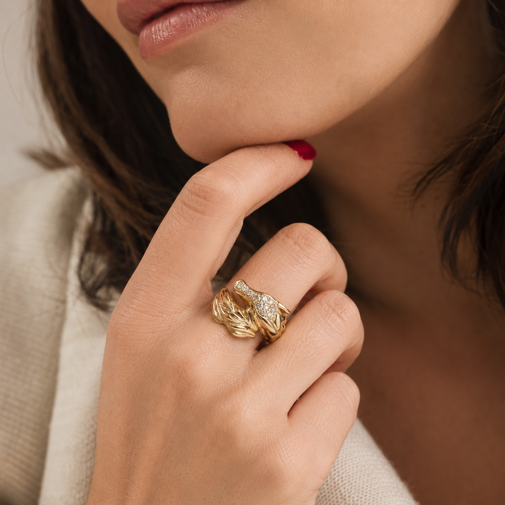 Bague Or jaune - Cheval - Diamants
