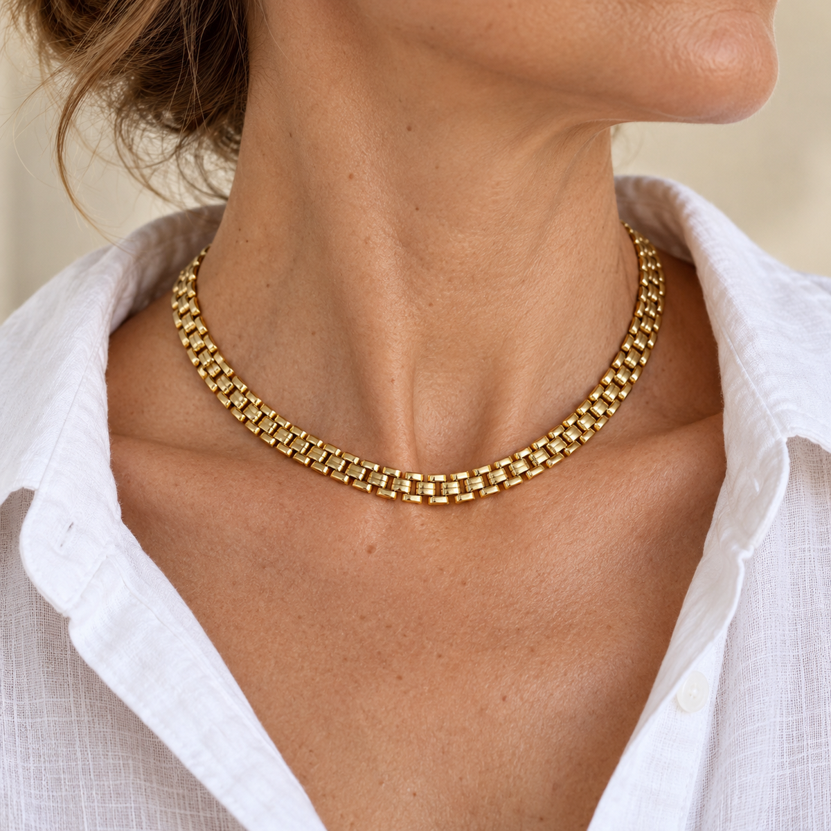 Collier - Or jaune Maille Panthère