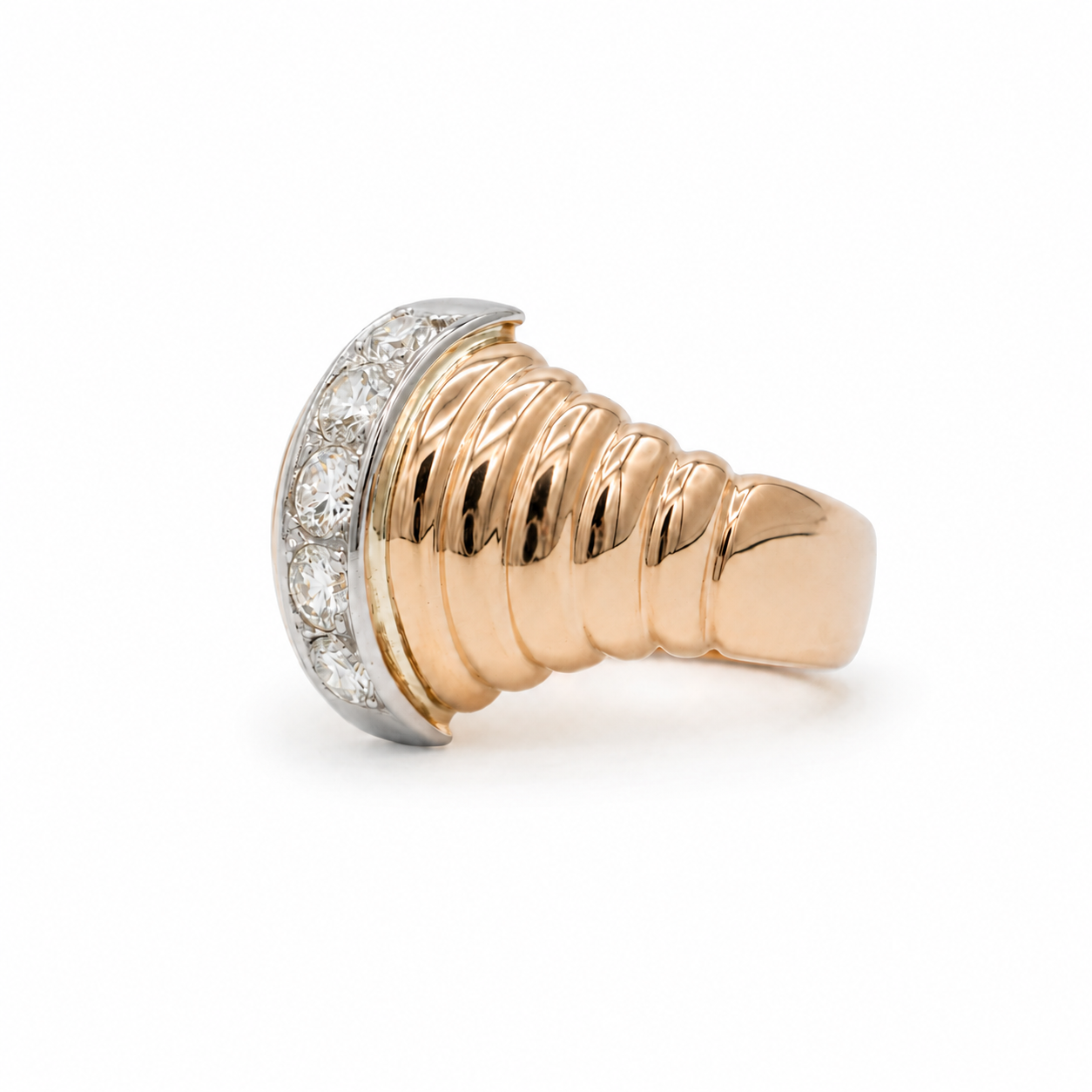 Bague Vintage - Or rosé et Diamants - 1940