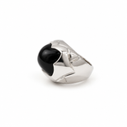 Bulgari - Bague Pyramide - Or blanc - Onyx
