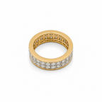 Bague bandeau  Or jaune et Blanc - Diamants