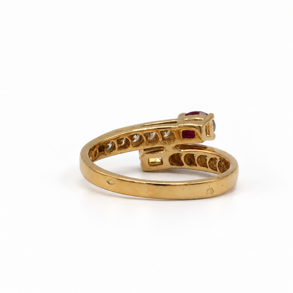 Bague Toi & Moi - Or jaune - Rubis et Diamants