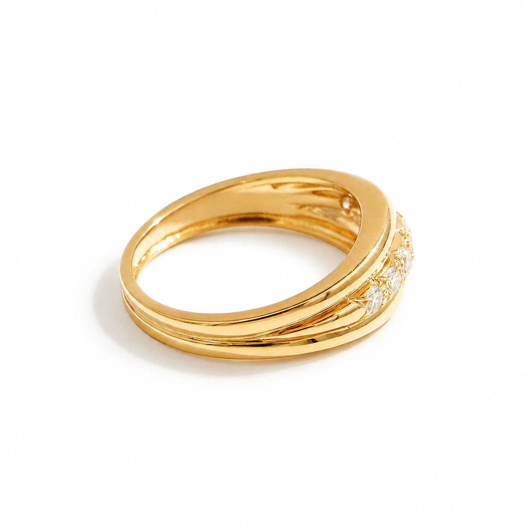 Yellow Gold Ring - Diamonds - 0.50 carat