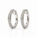 Boucles d’oreilles créoles - Or blanc et Diamants