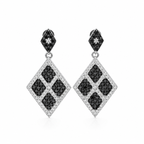 Earrings - White Gold - White and Black Diamonds