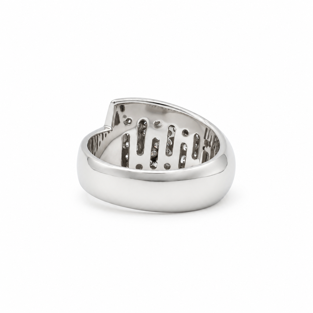 Bague Bandeau Or blanc et Diamants
