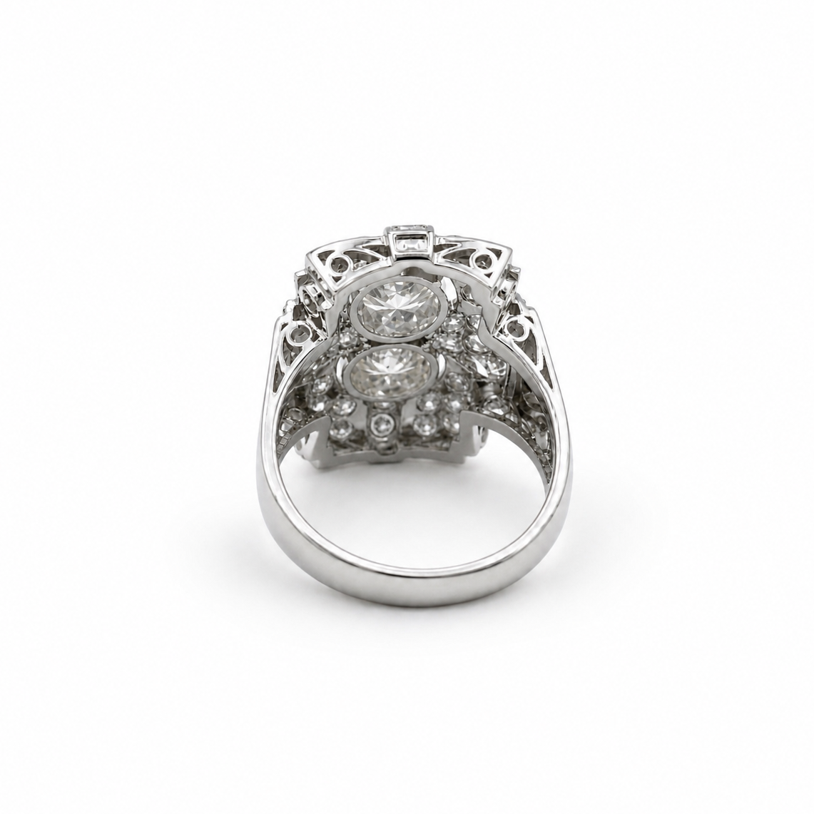 Art déco - Bague Platine - Diamants 3,72 carats