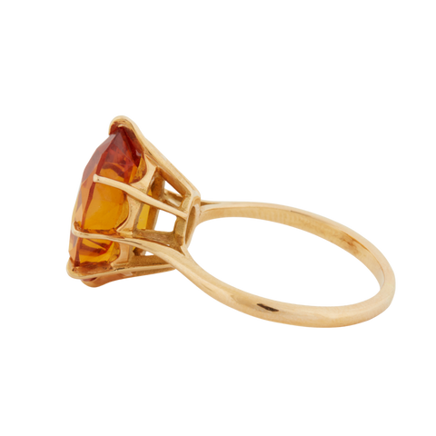 Bague Or Jaune - Quartz Fumé