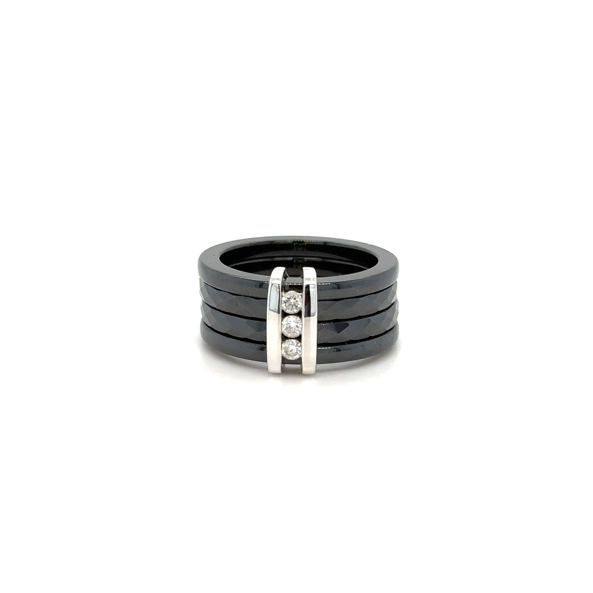 Guy Laroche - Bague 5 anneaux - Céramique et Diamants