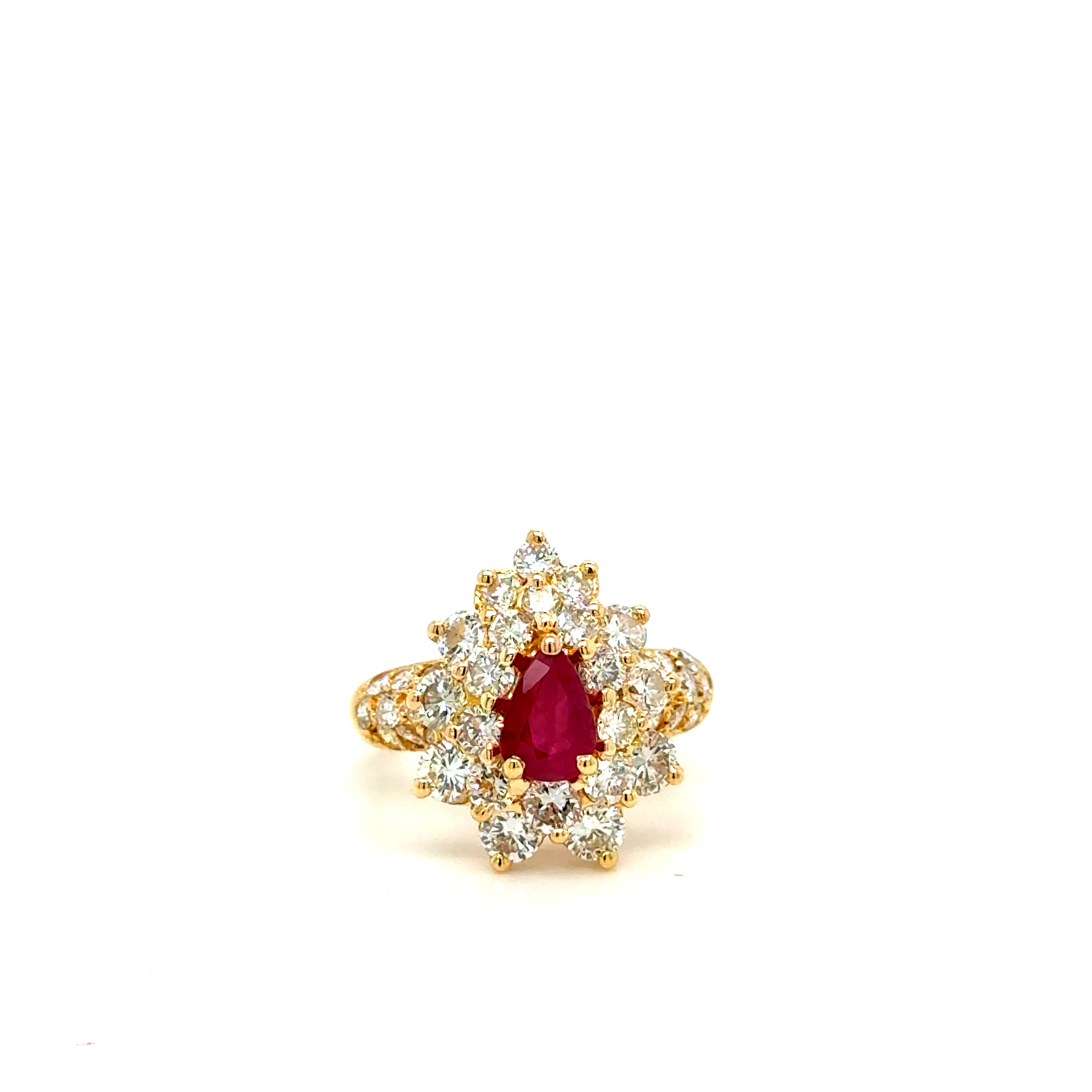 Bague Or Jaune - Rubis et Diamants