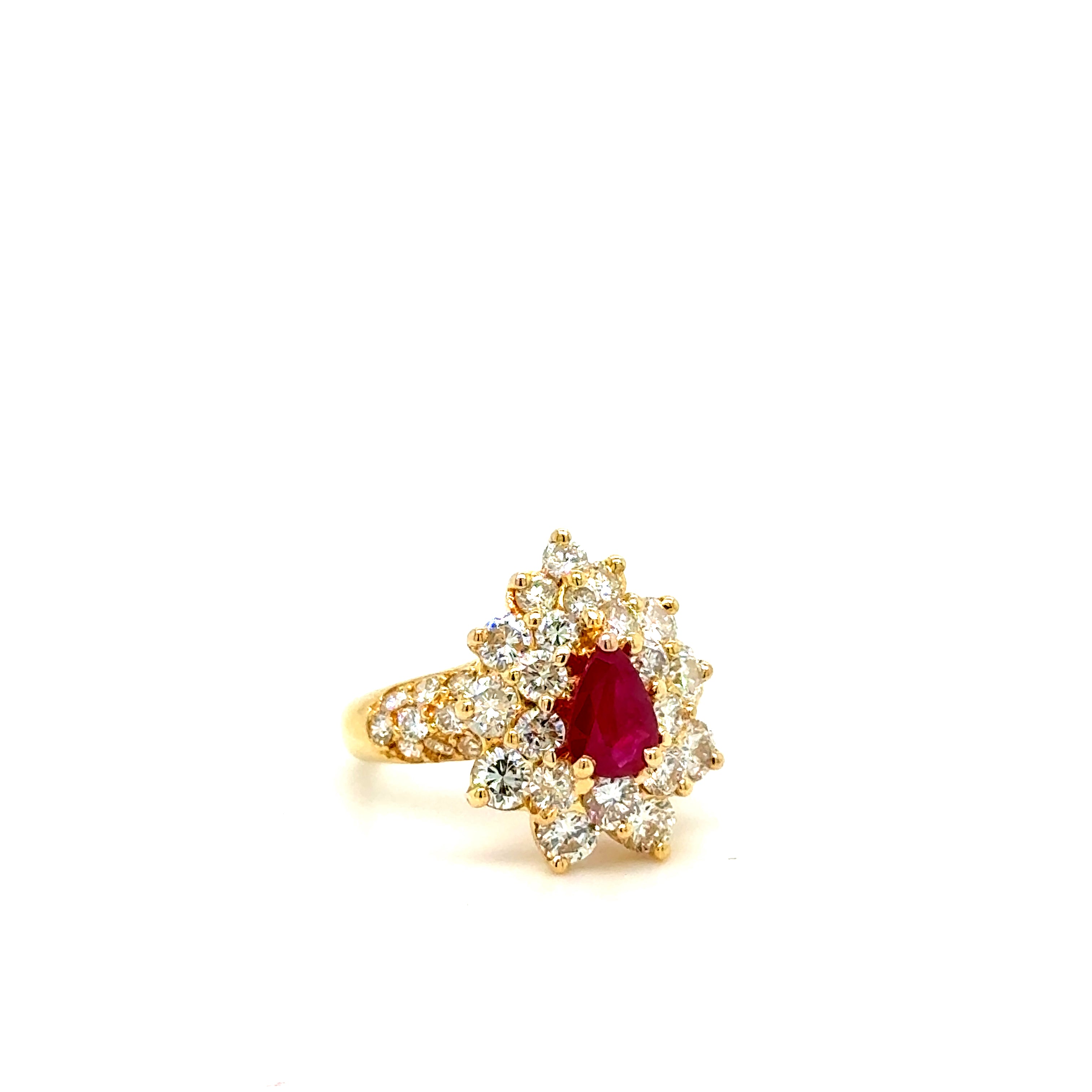 Bague Or Jaune - Rubis et Diamants