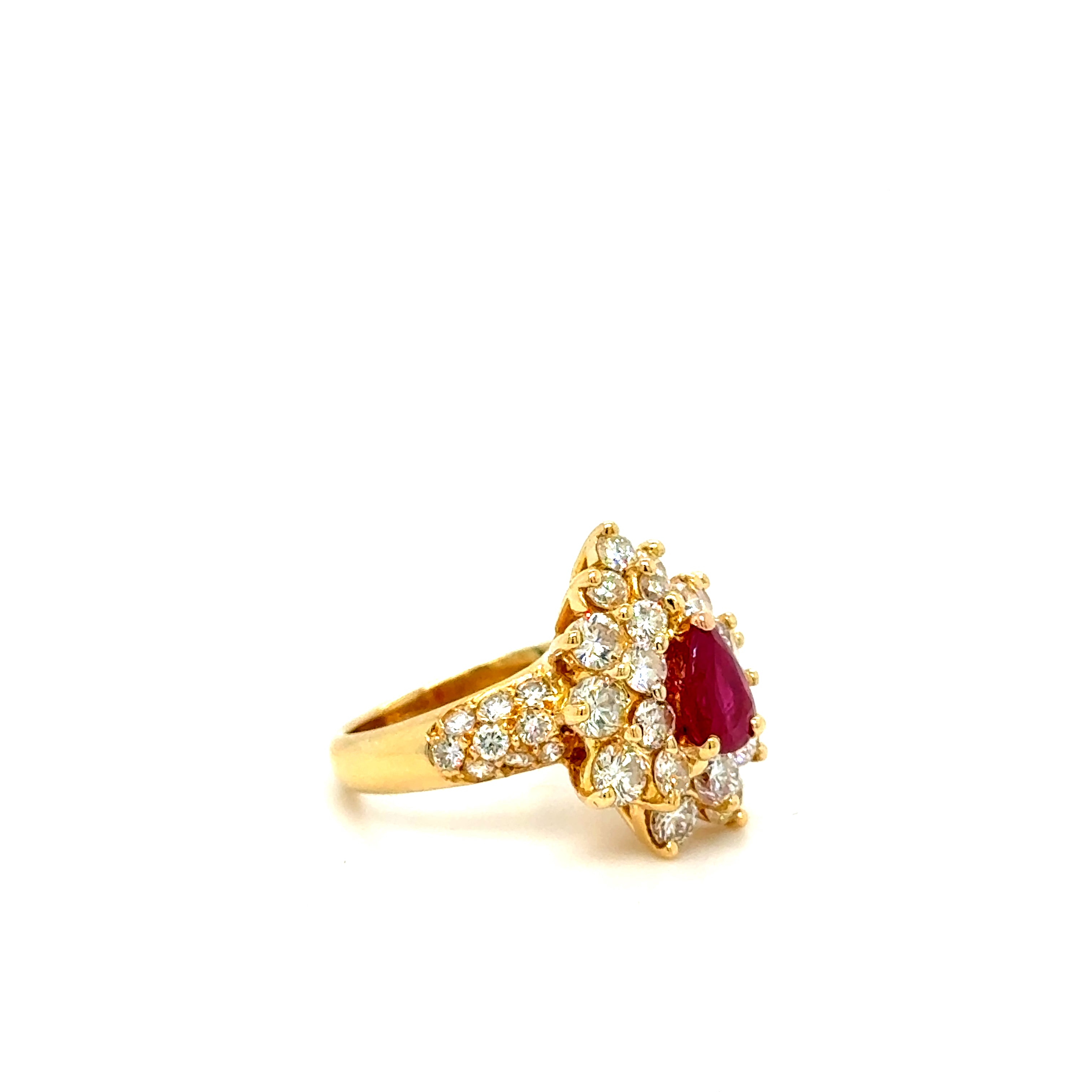 Bague Or Jaune - Rubis et Diamants