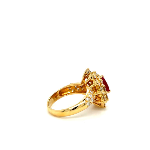 Bague Or Jaune - Rubis et Diamants