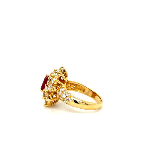 Bague Or Jaune - Rubis et Diamants