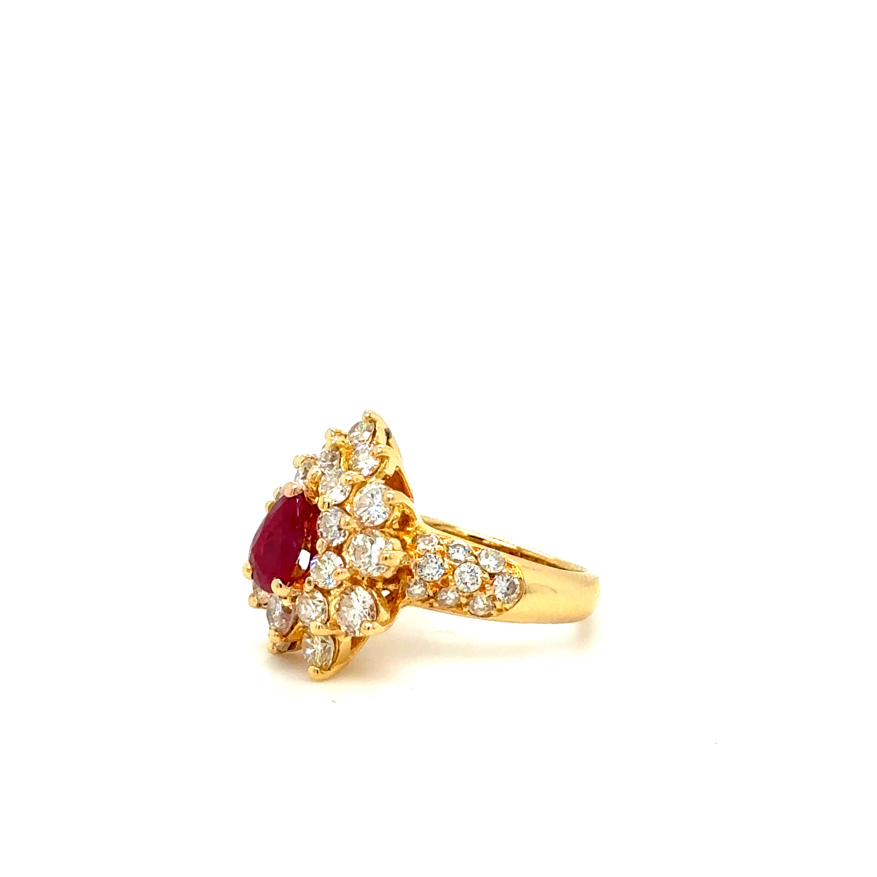 Bague Or Jaune - Rubis et Diamants