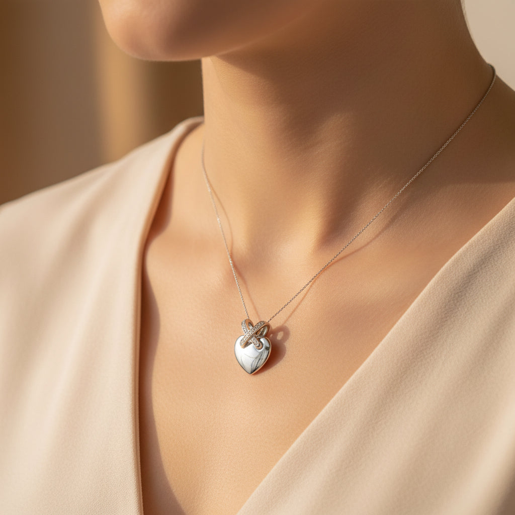 Chaumet - Pendentif coeur lien Or blanc et Diamants