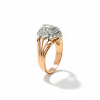 Bague Tank Or Rose et platine - Diamants