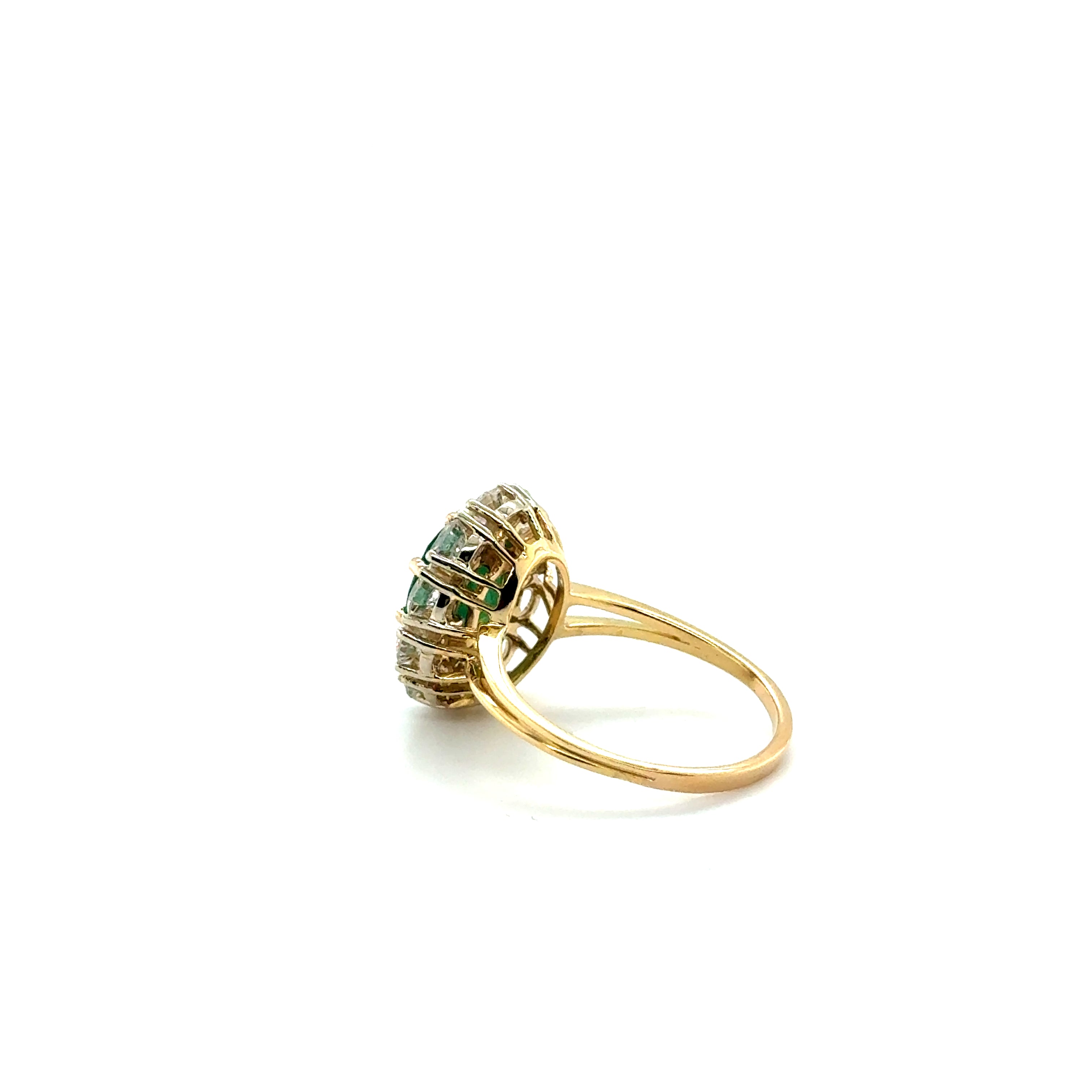 Bague Emeraude et Diamants - Or jaune