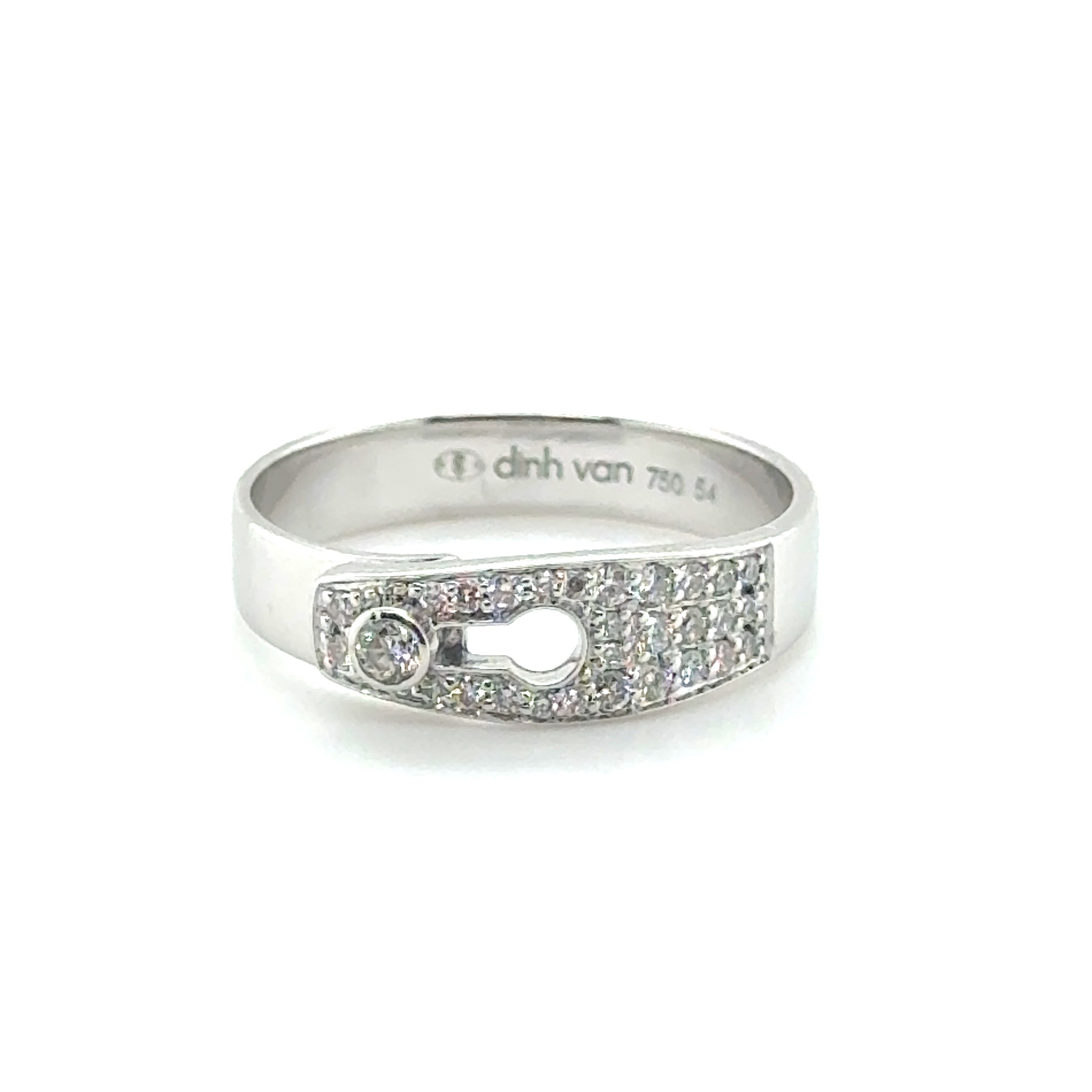 DINH VAN - Bague Serrure Or blanc et Diamants