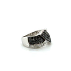 Bague Or blanc - diamants Noir et blanc