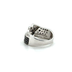 Bague Or blanc - diamants Noir et blanc