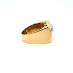 Art Déco - Bague Tank - Or jaune et Blanc - Rubis et Diamants