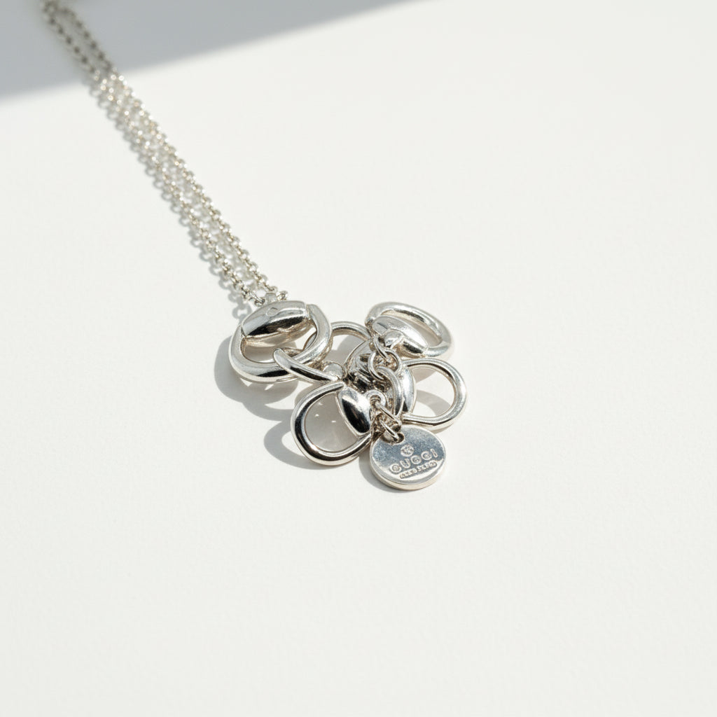 Gucci - Collier Horsebit Or Blanc