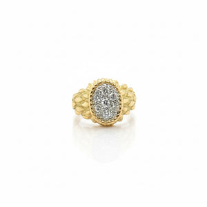 Vintage Snake Ring in Yellow Gold and Diamonds